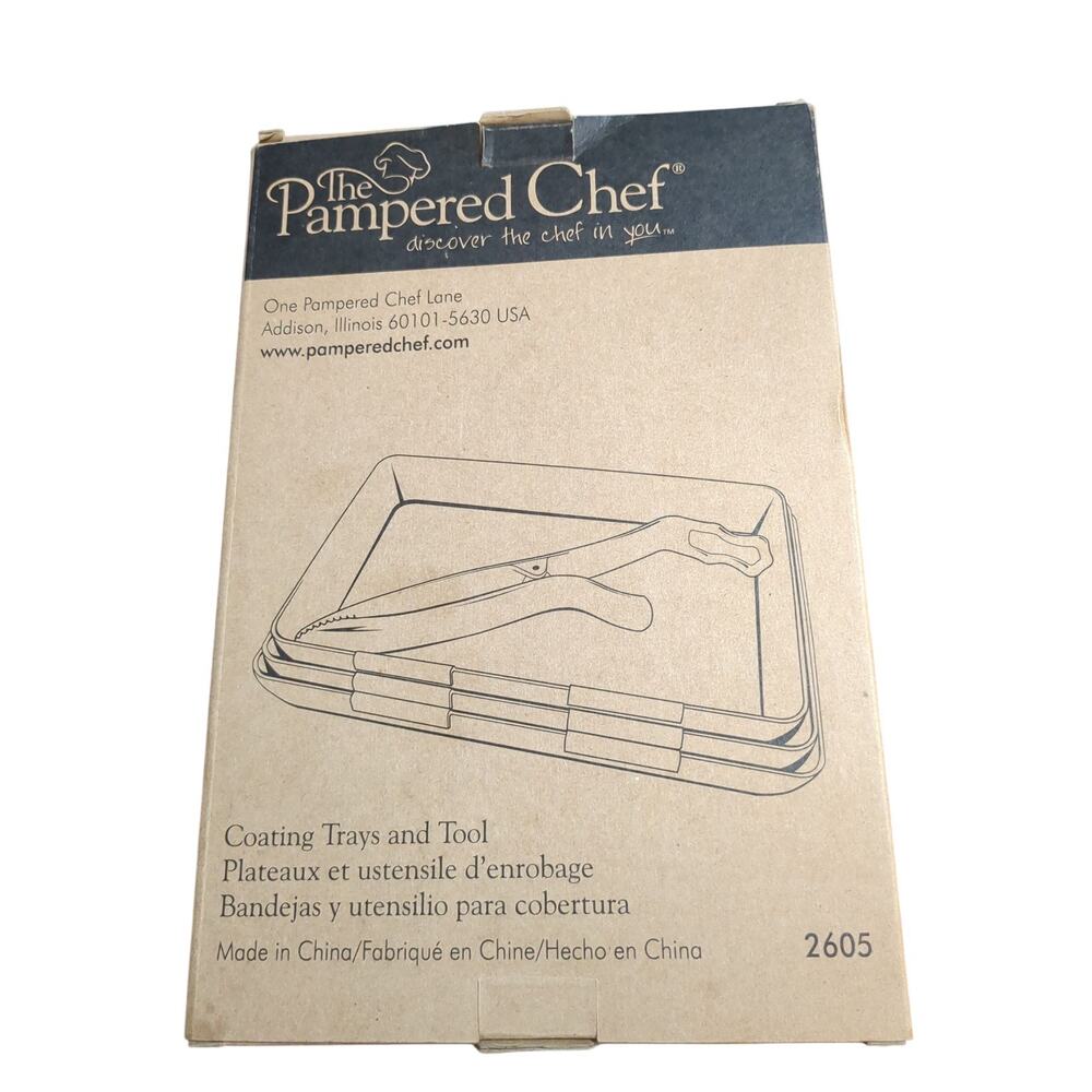 Pampered Chef Coating Breading Nesting Trays And Tongs